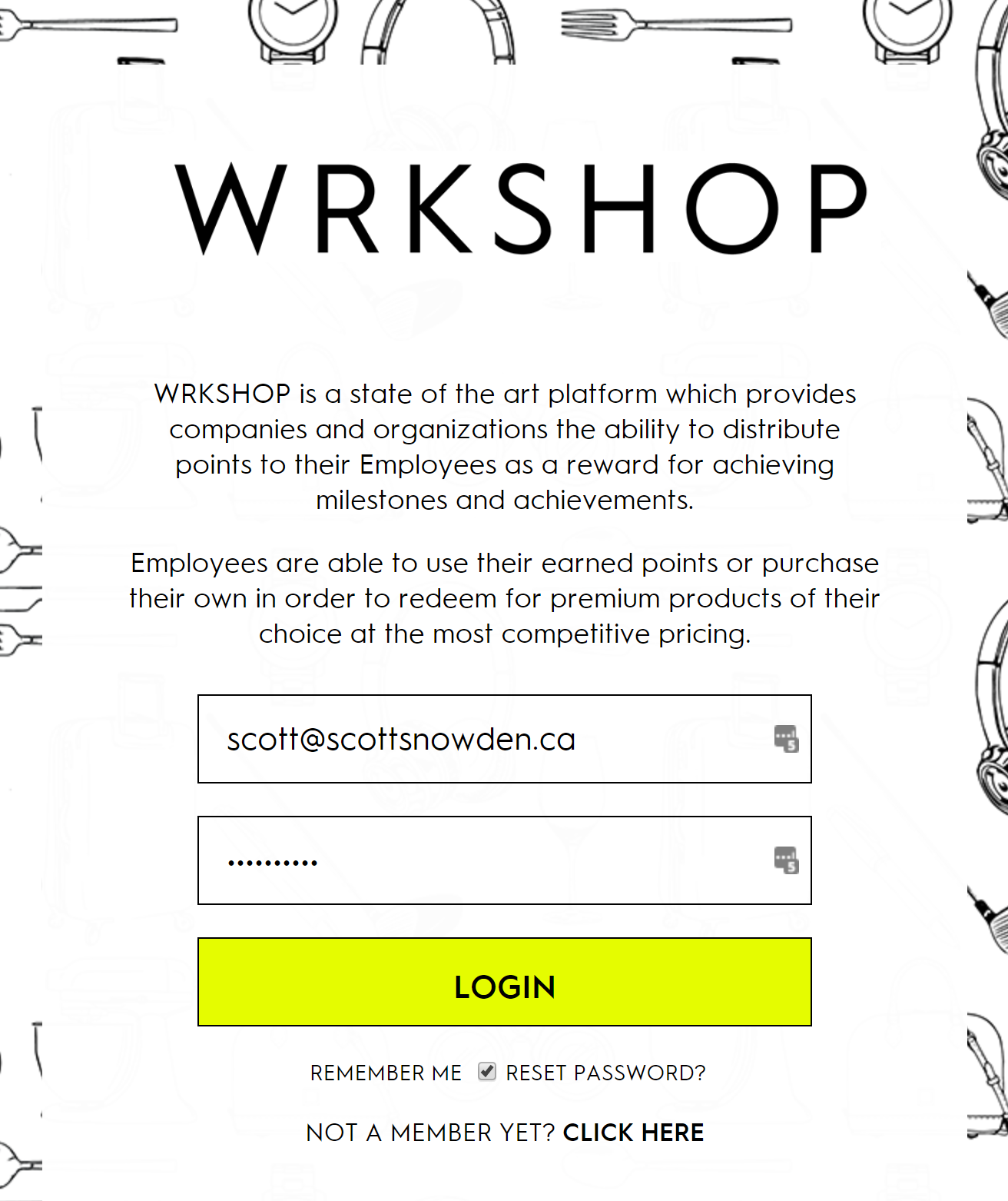 WRKSHOP Website Screenshot