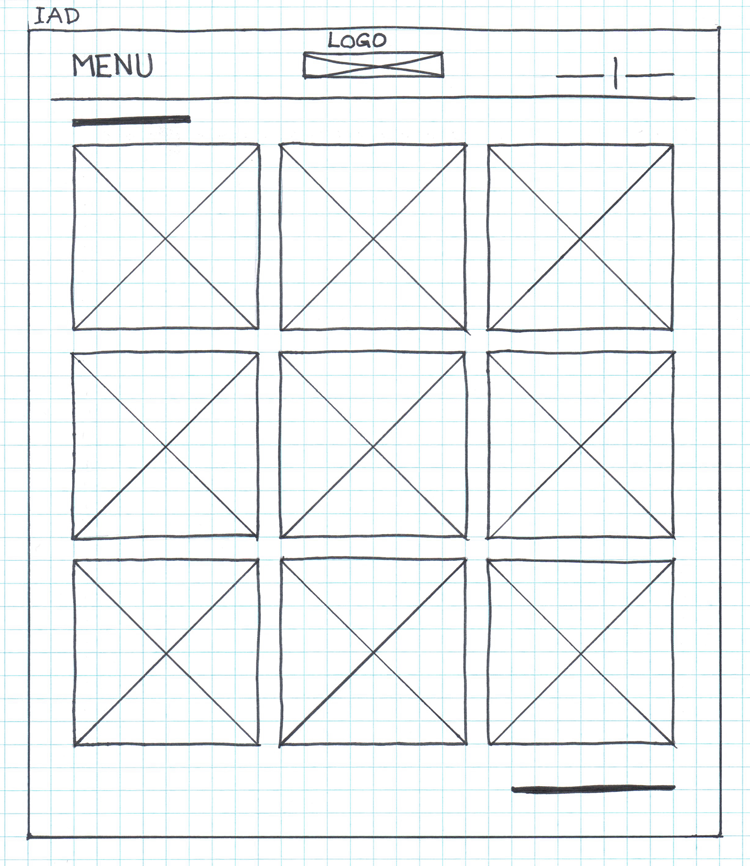 Inuit Art Foundation's website's hand drawn wireframe