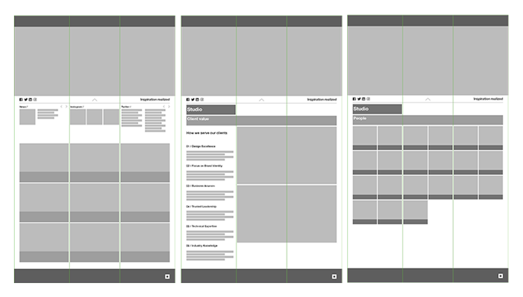 Quadrangle website's wireframe