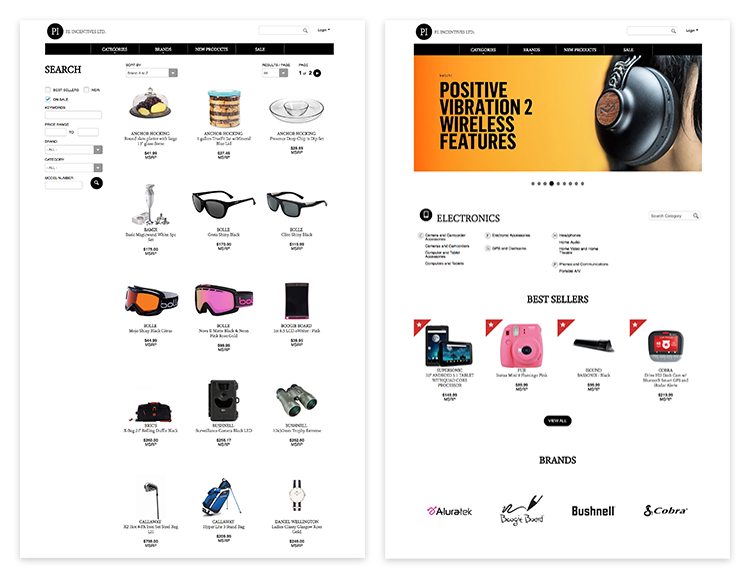 PI Incentives website's mockups 