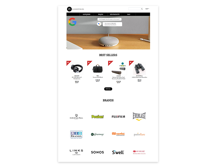 Pi Incentives website's mockup
